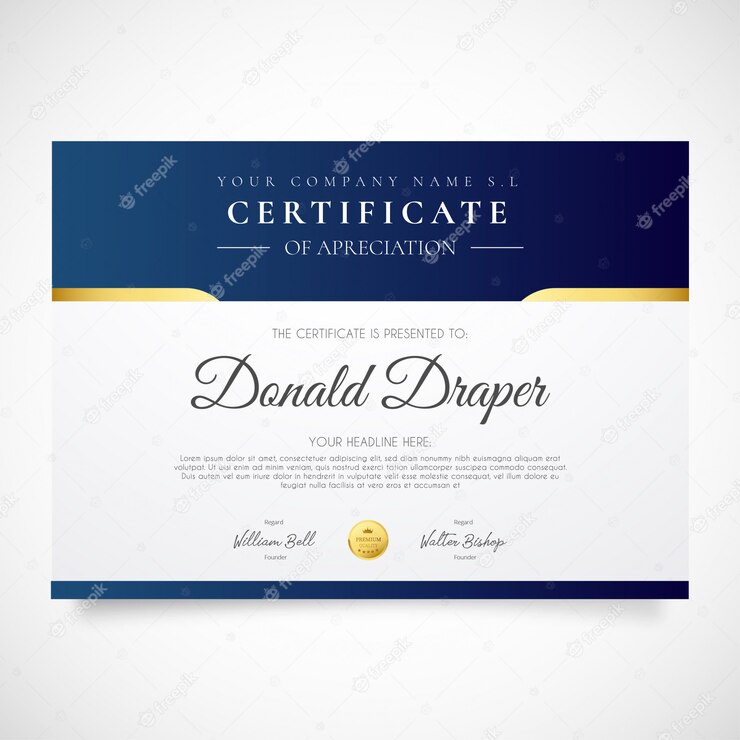 Elegant Certificate Template 1361 880