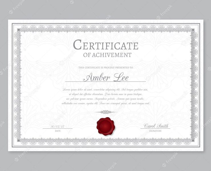 Elegant certificate template Free Vector