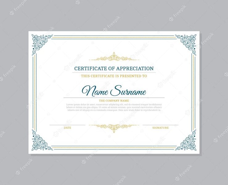 Elegant certificate template Free Vector