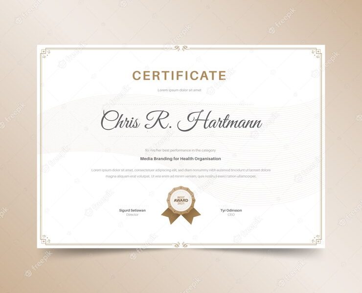 Elegant certificate template Free Vector