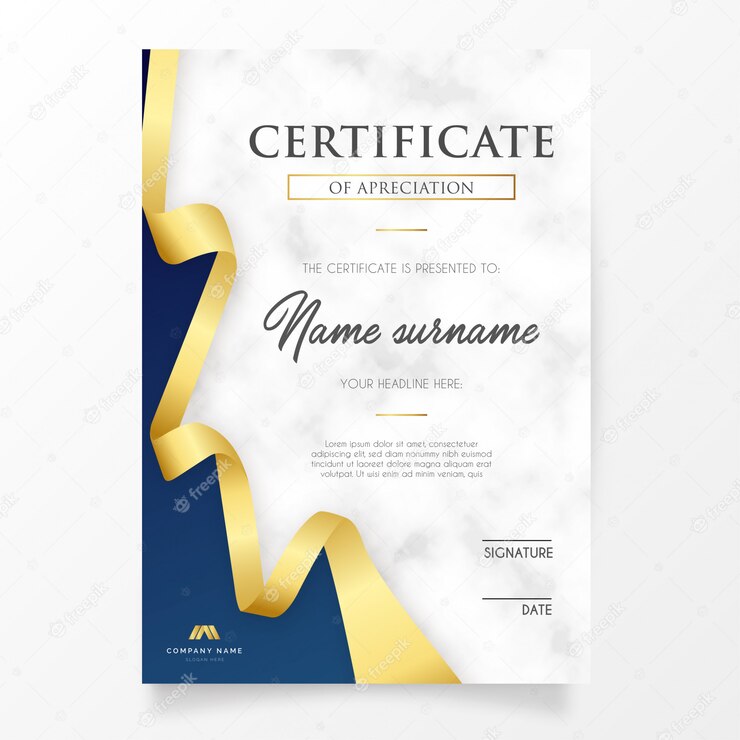 Elegant Certificate With Golden Ribbon 1361 2026