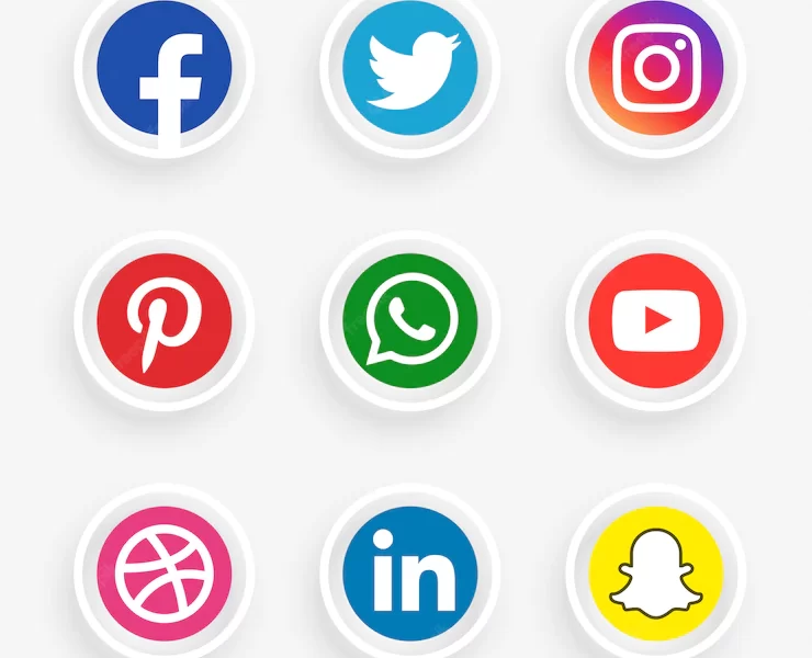 Elegant social media logotype set Free Vector Elegant social media logotype set Free Vector