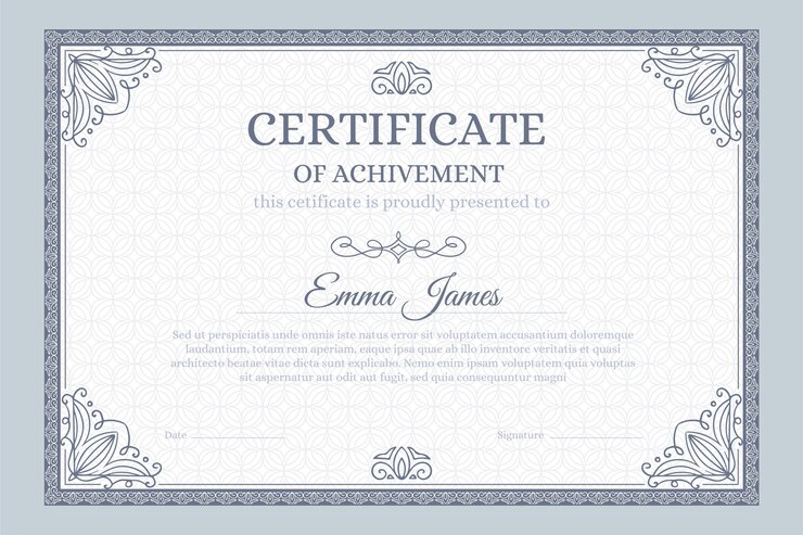 Engraving Hand Drawn Ornamental Certificate 52683 64060