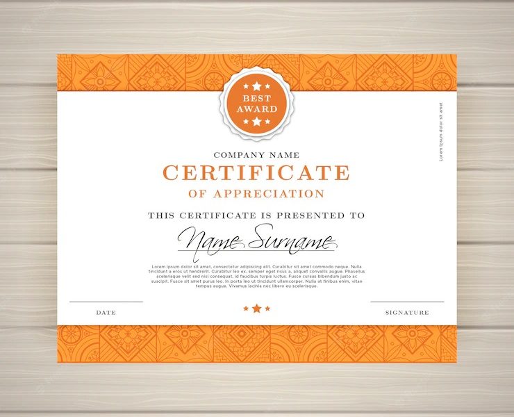 Elegant certificate template Free Vector