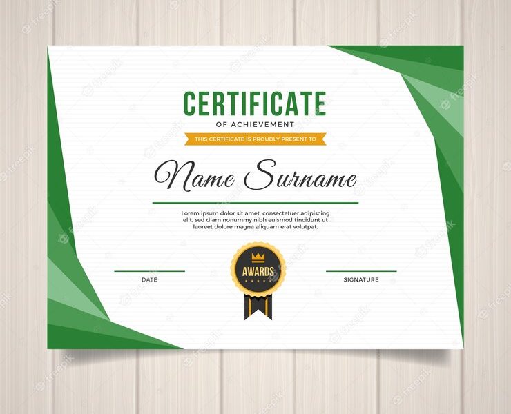 Flat certificate template Free Vector