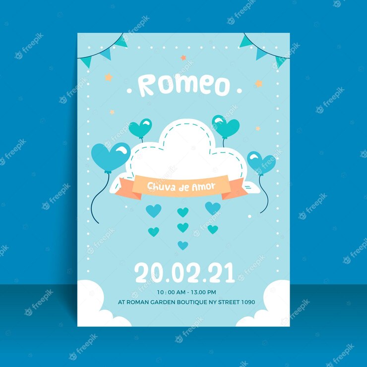 Flat Chuva De Amor Baby Shower Invitation 23 2148918676