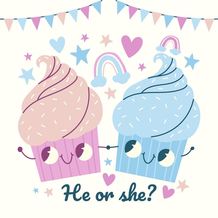 Flat Design Gender Reveal Concept 23 2149008155