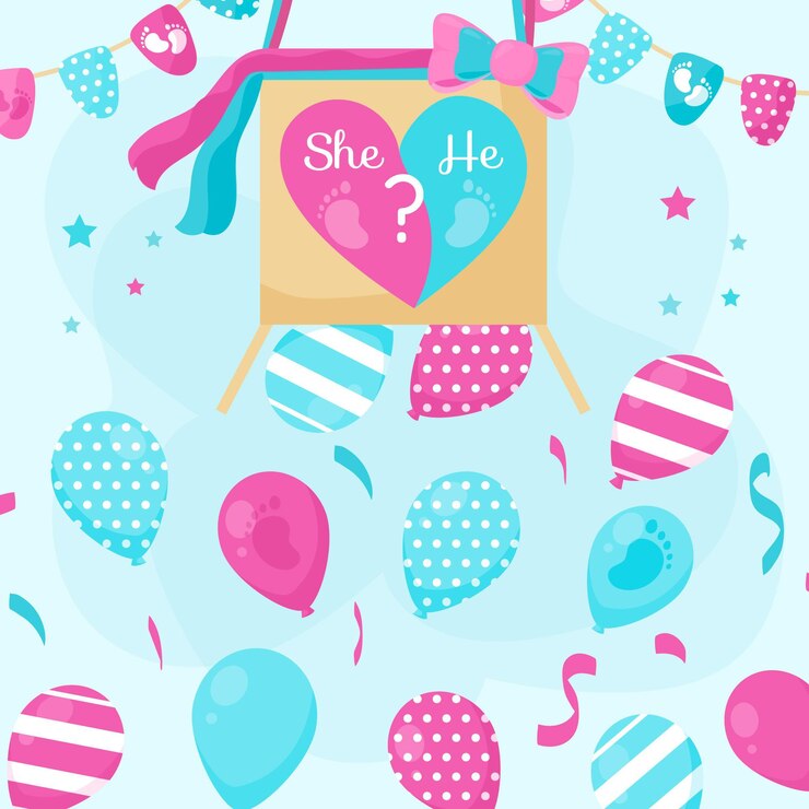 Flat Design Gender Reveal Party Concept 23 2149027266