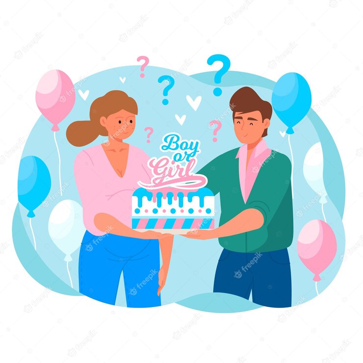 Flat Gender Reveal Illustration 23 2149034447