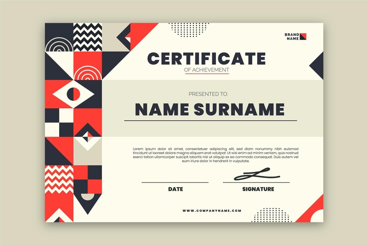 Flat Mosaic Certificate Template 23 2149060749