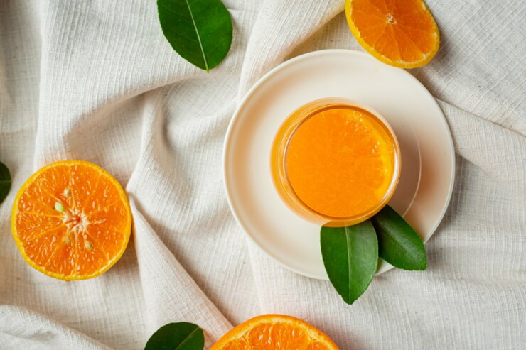 Fresh Orange Juice Glass Marble Background 1150 45563