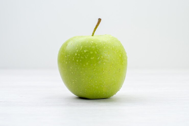 Front View Green Apple Fresh Fruit White Surface Fruit Tree Summer Vitamine 140725 53225