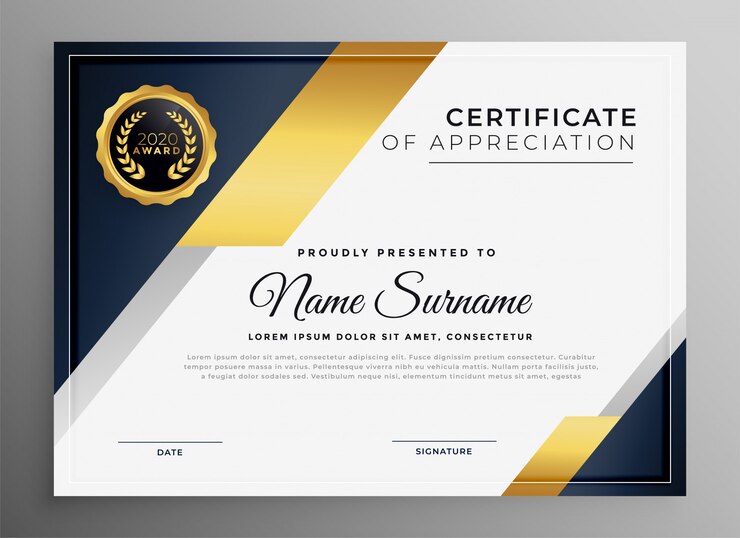 Geometric Premium Golden Multipurpose Certificate Template 1017 24059