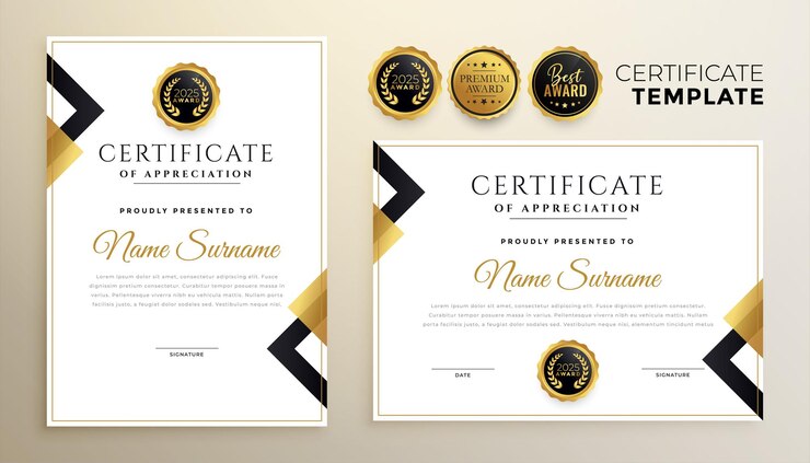 Golden Diploma Certificate Template Premium Style 1017 32507