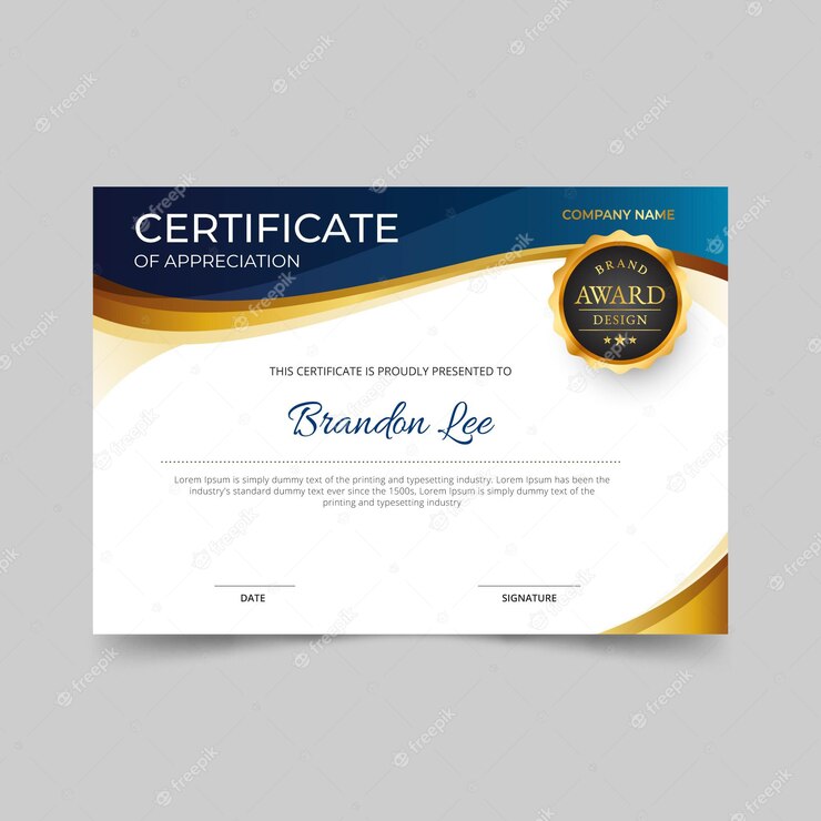 Gradient Elegant Certificate 52683 64109