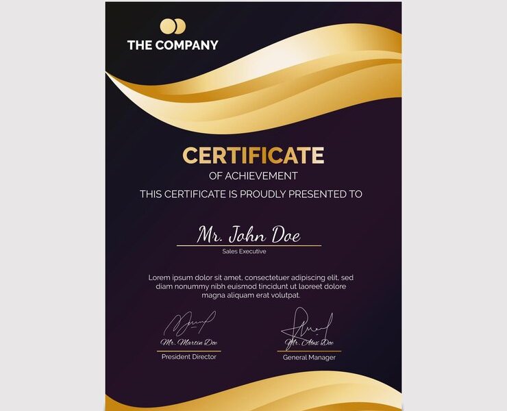 Gradient elegant modern certificate template Free Vector