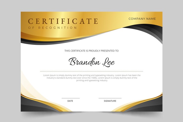 Gradient Golden Luxury Certificate Template 23 2149057331