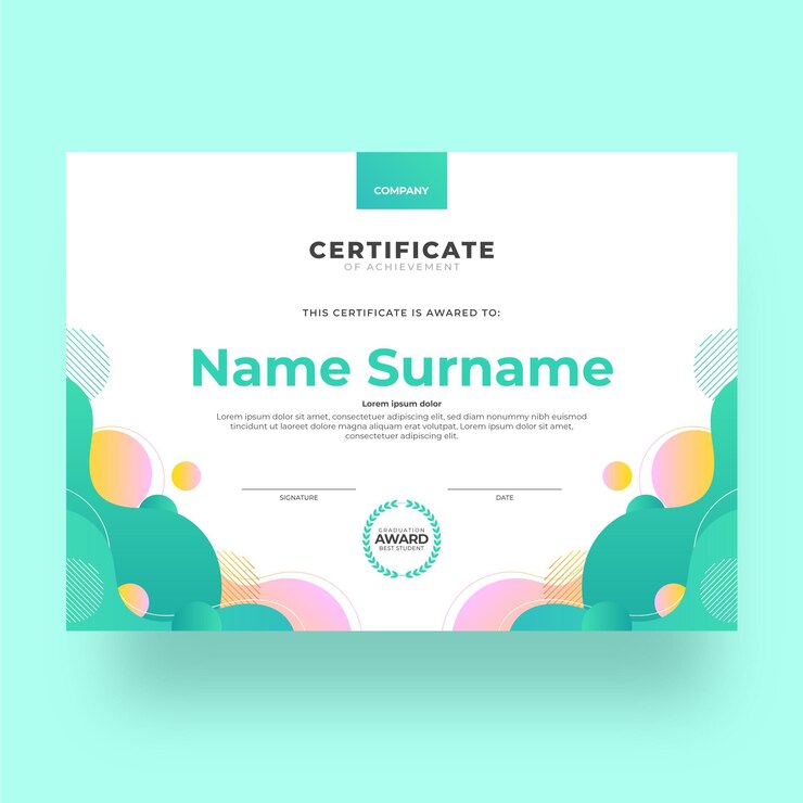 Gradient Modern Certificate Achievement Template 23 2148978258