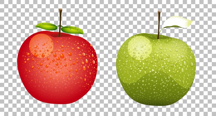 Green and red apples realistic isolated Free Vector