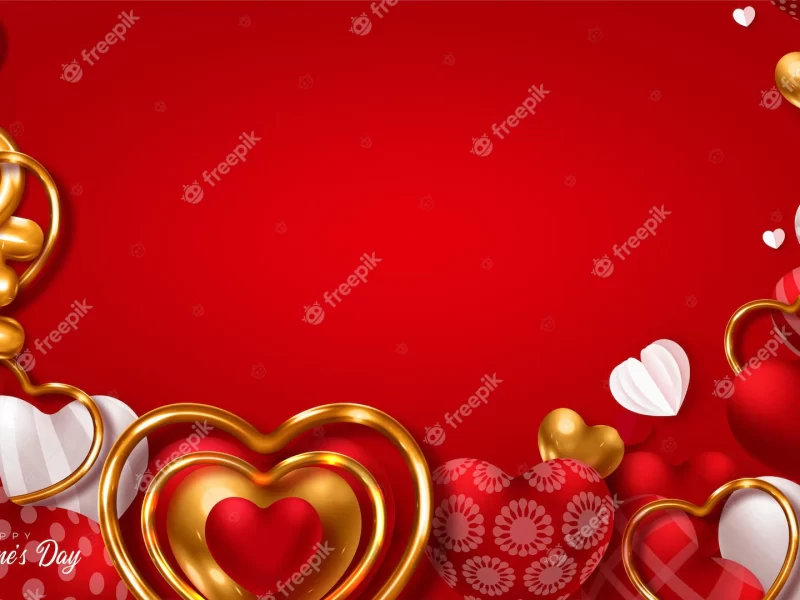 Holiday greeting card for valentine’s day with balloon heart Free Vector