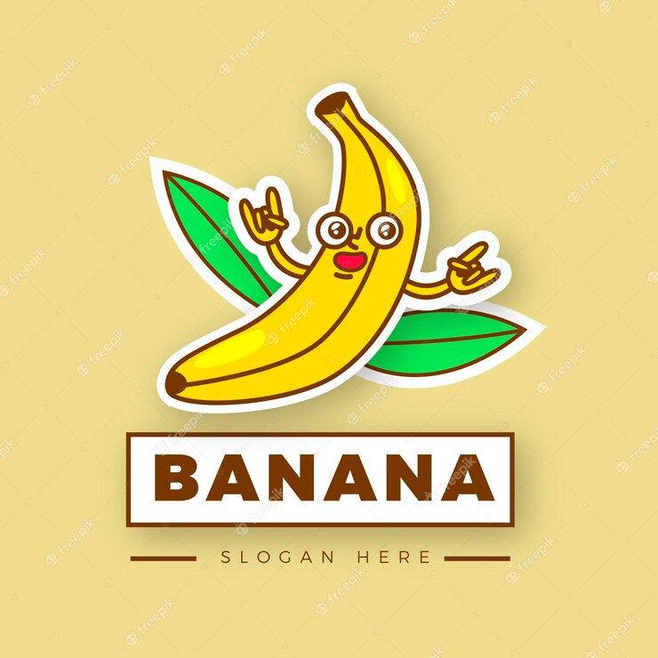 Illustrated Banana Character Logo 23 2148720461