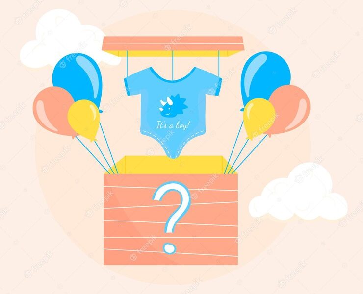 Illustrated flat gender reveal concept Free Vector