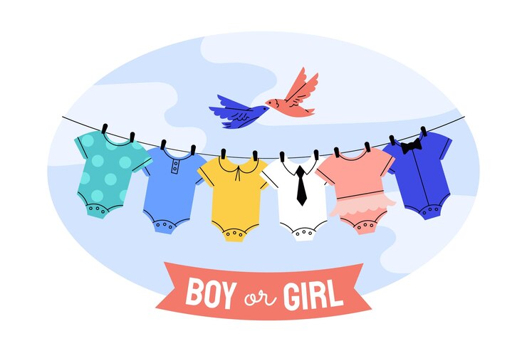 Illustrated Flat Gender Reveal Concept 23 2149013318