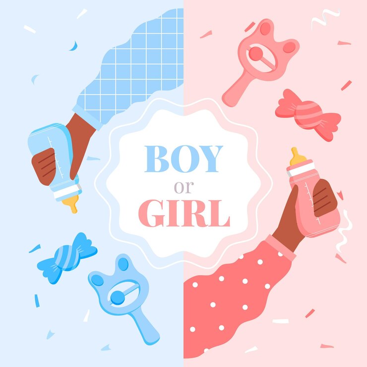 Illustrated Flat Gender Reveal Concept 23 2149017787