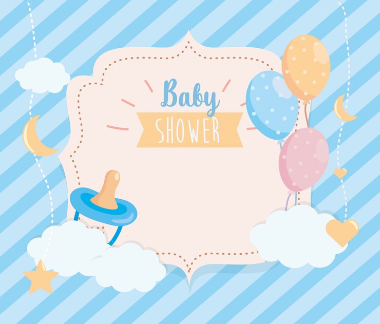 Label Pacifier With Balloons Clouds Decoration 24640 46080