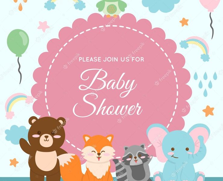 Lovely baby shower design Free Vector