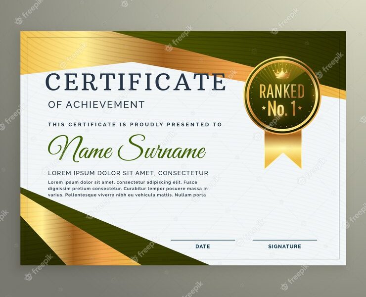 Luxury certificate template design in geometric shape style Free Vector