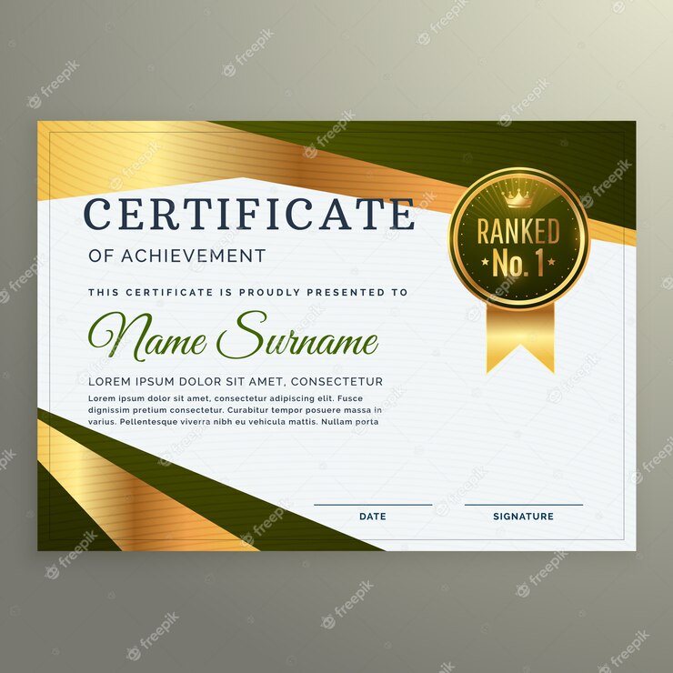Luxury Certificate Template Design Geometric Shape Style 1017 13780