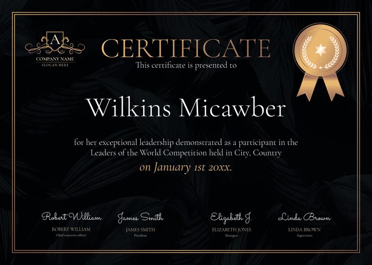 Luxury Ornamental Certificate Template Psd Black Gold 53876 123380