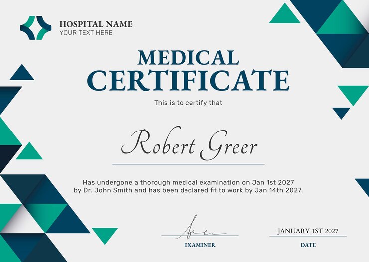 Medical Certificate Template Abstract Design 53876 119000