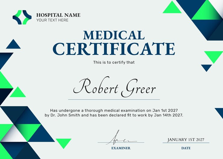 Medical Certificate Template Psd Abstract Design 53876 123371