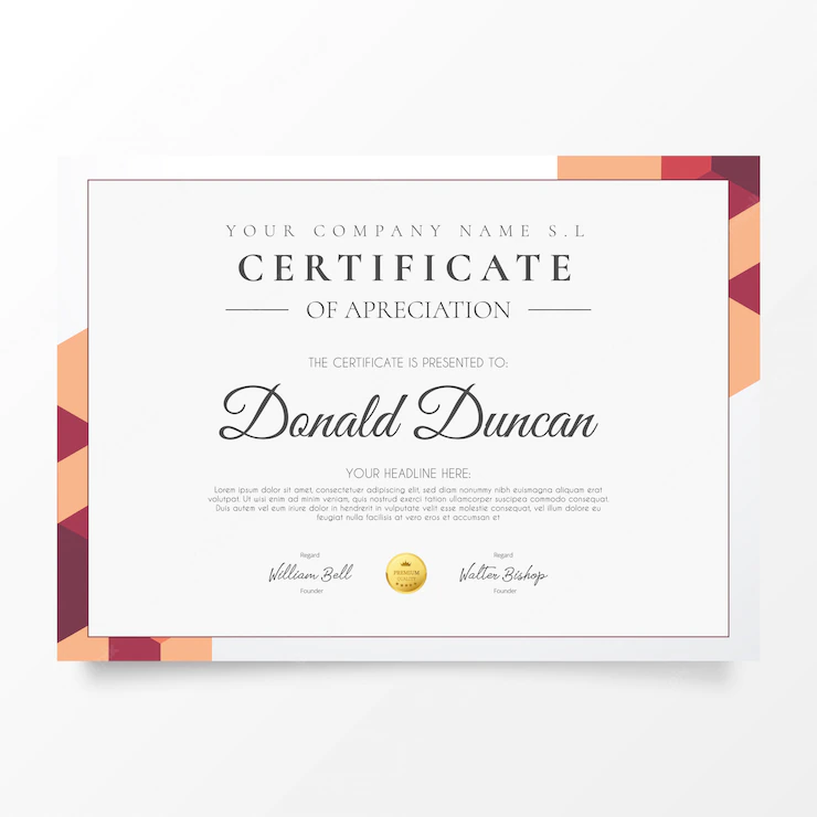 Modern Business Certificate With Colorfulshapes 1361 1579