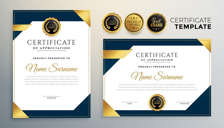 Modern Certificate Template Set With Geometric Shapes 1017 36347