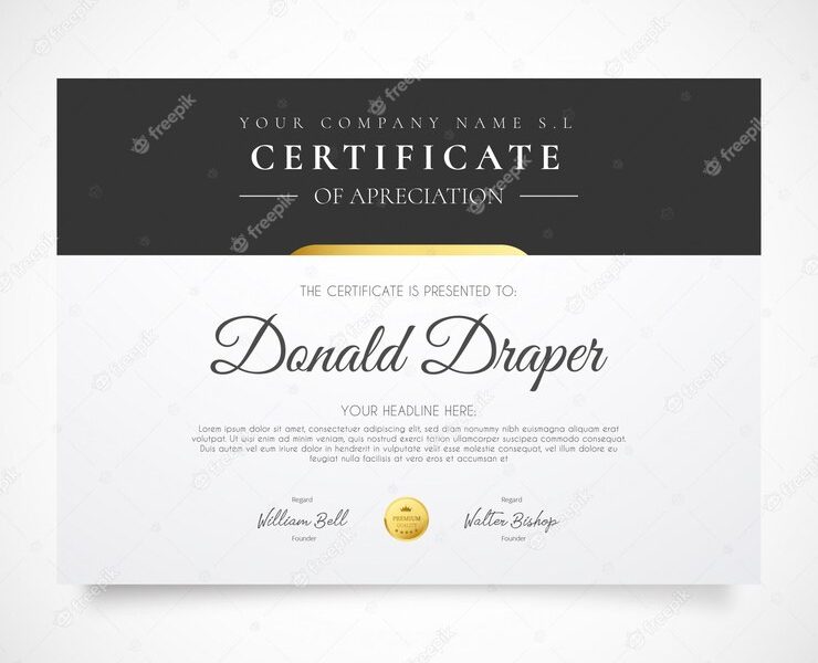 Modern certificate template Free Vector