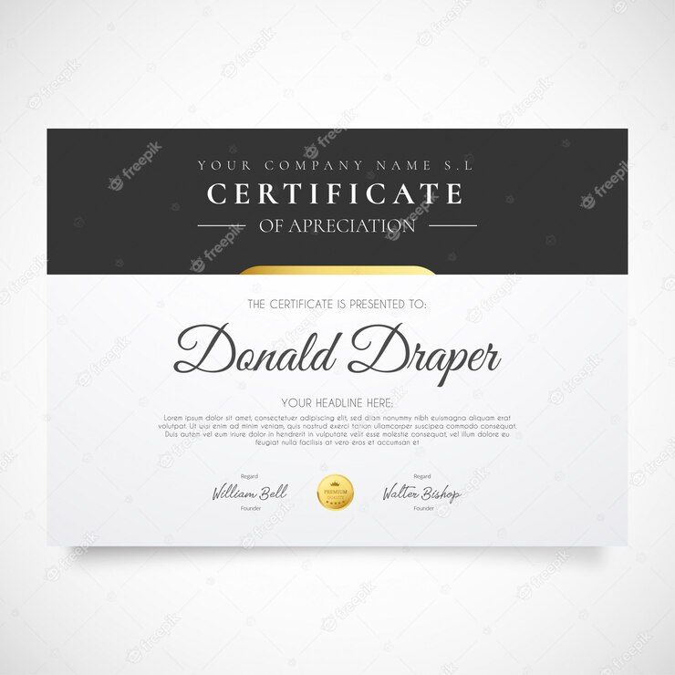 Modern Certificate Template 1361 879