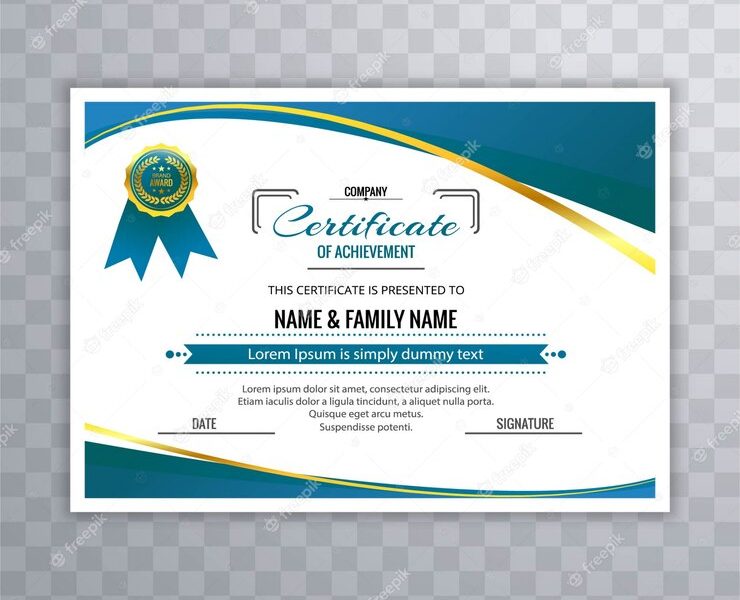 Modern certificate Free Vector