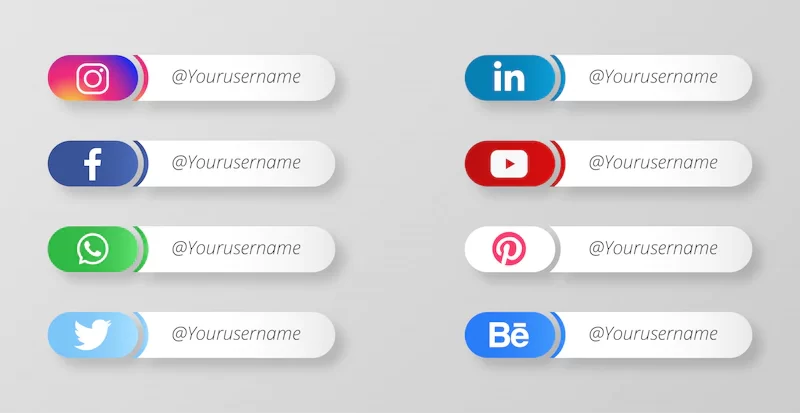 Modern social media lower third Free Vector Modern social media lower third Free Vector