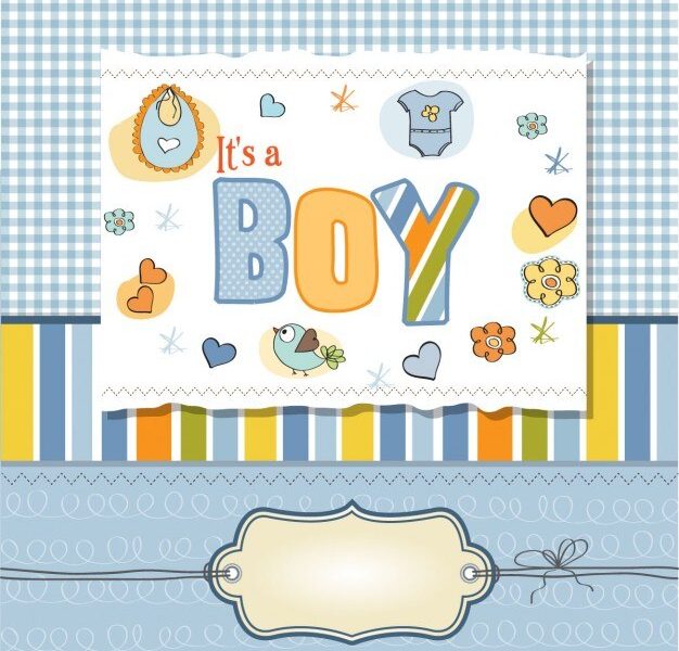 Nice background for baby shower Free Vector