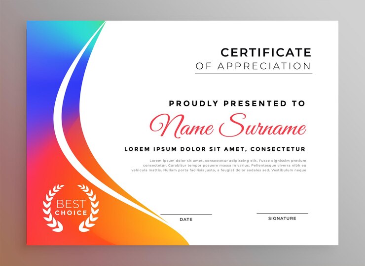 Nice Colorful Diploma Certificate Template Design 1017 29759