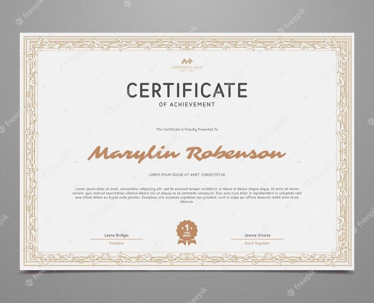 Ornamental certificate template in vintage style Free Vector