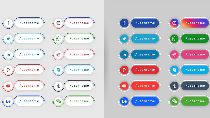 Popular social media lower third banners template Free Vector Popular social media lower third banners template Free Vector