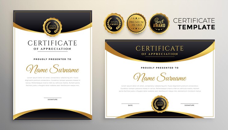 Premium Black Golden Diploma Certificate Multipurpose Template 1017 32512