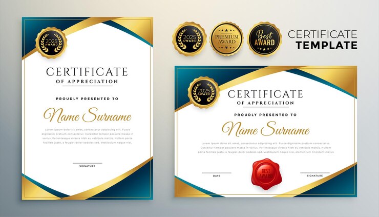 Professional Certificate Design Premium Golden Theme 1017 29521