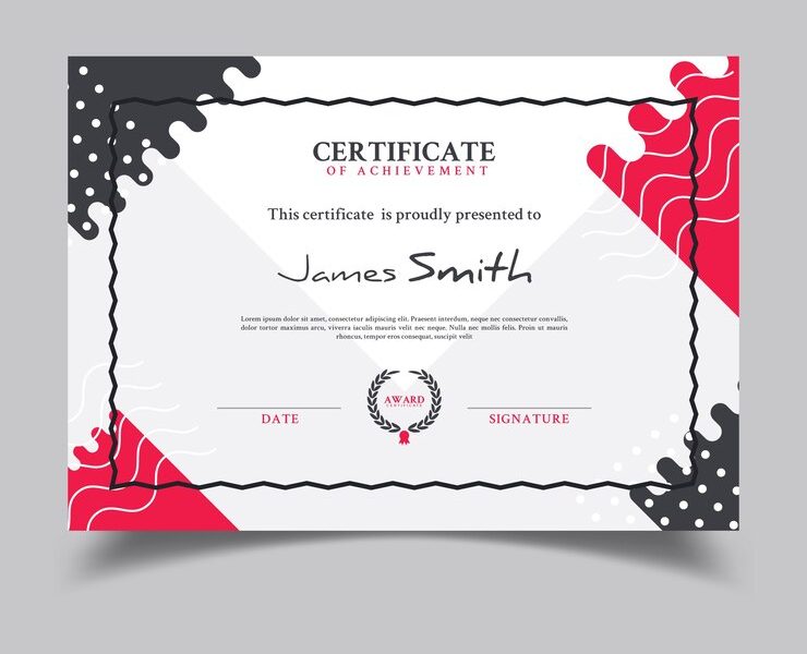 Professional certificate template Free Vector