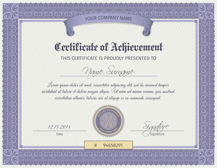 Qualification Certificate Template 1284 4550