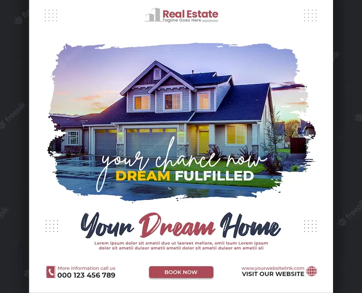 Real estate house social media post or square banner template Free Psd Real estate house social media post or square banner template Free Psd